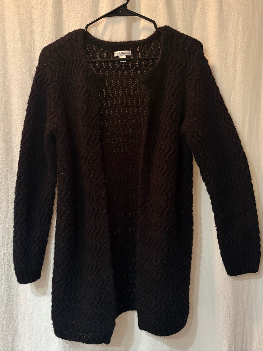 Croft & Barrow - black knit long cardigan - size M